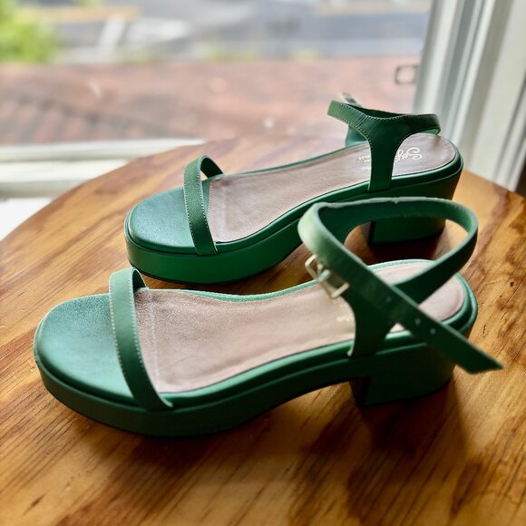 Seychelles Rest Assured Chunky Platform Heeled Sandal, Green sz 8, 90s Y2K - Picture 1 of 5